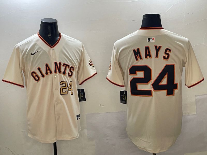 Men San Francisco Giants #24 Mays Cream Game 2025 Nike MLB Jersey style 4